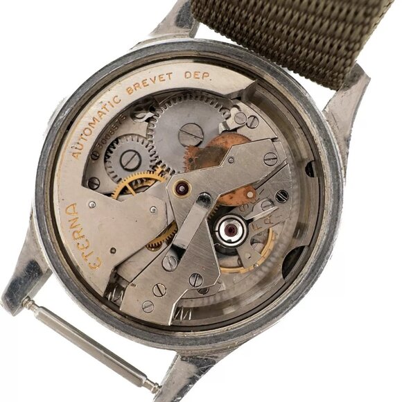 Vintage Eterna Military 17 Jewel Men Bumper Automatic Wristwatch 833 Swiss Steel - Picture 10 of 12
